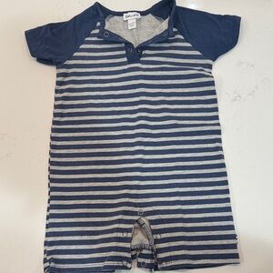 Splendid Navy and Gray Striped Romper